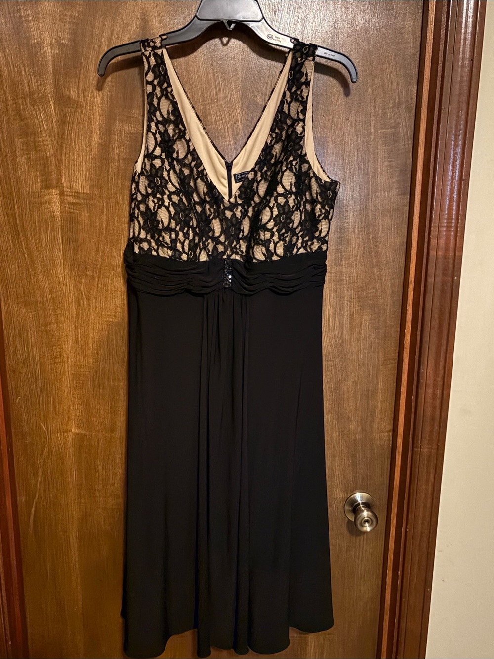 Jessica Howard Black Evening Dress with Nude Lining